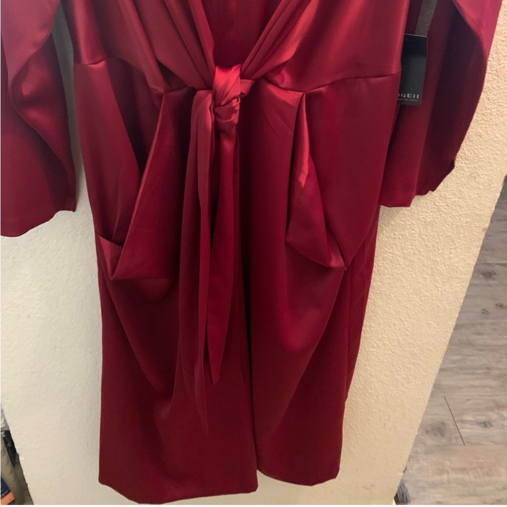 Wine colored satin ELOQUII dress - Picture 6 of 6
